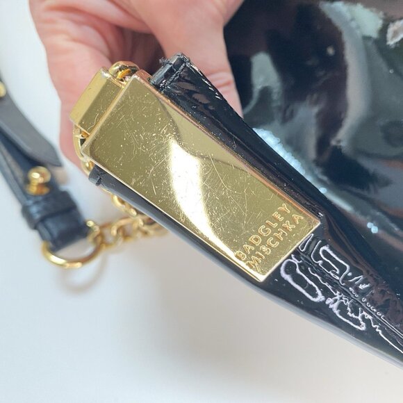 Badgley Mischka HOBO Large Shoulder Bag Black Patent Leather - Picture 5 of 16